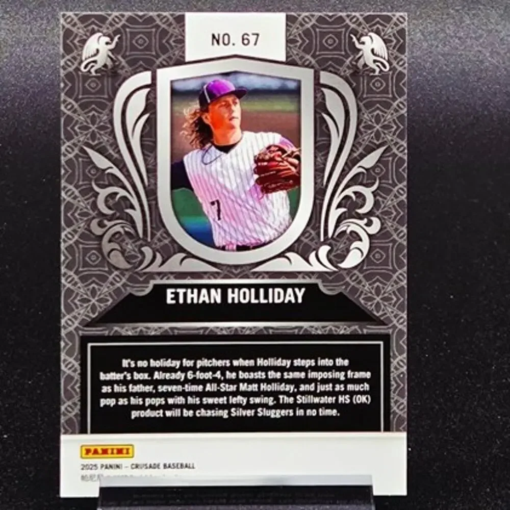 Ethan Holliday Crusade Pink Cracked Ice Prizm Colorado Rockies Top Prospect